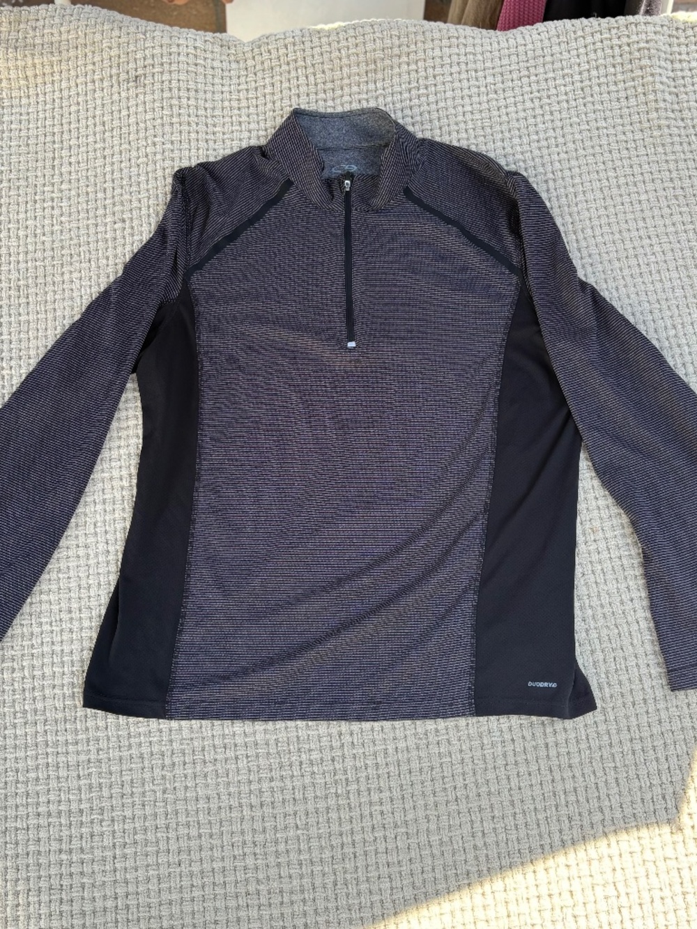 Champion mens workout gym running long sleeve quarter zip (L)